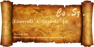 Csernák Szebáld névjegykártya